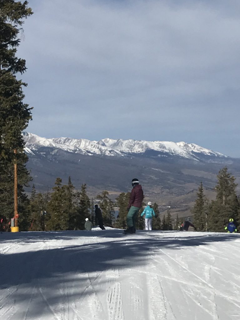 Snowboarder on the Slopes Opening Day at Keystone Resort